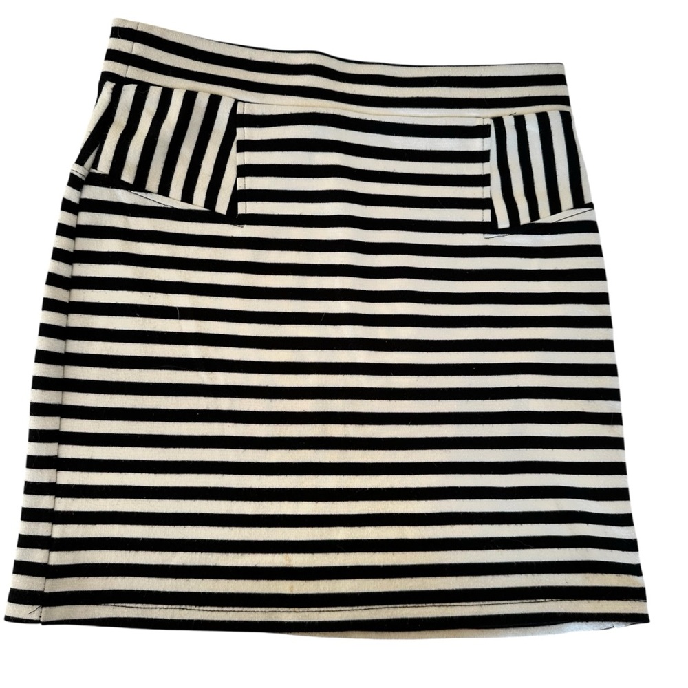 2/$12 Poof! Black and White Striped Mini Skirt